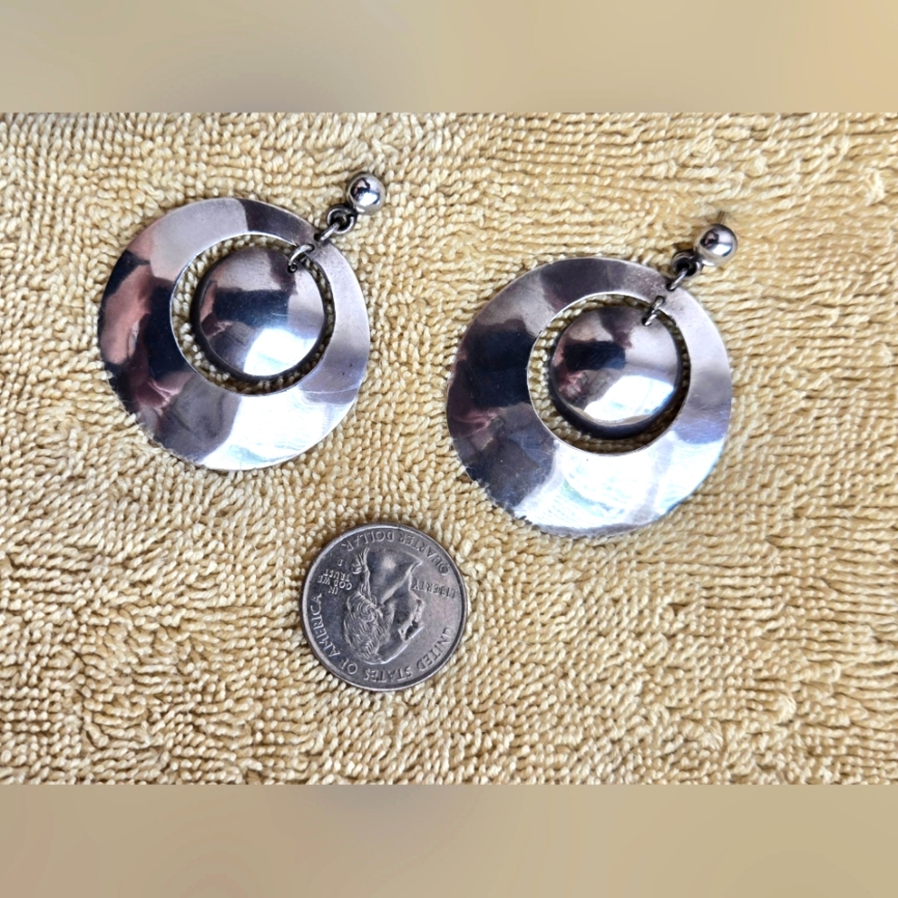 Silver Circular Earrings